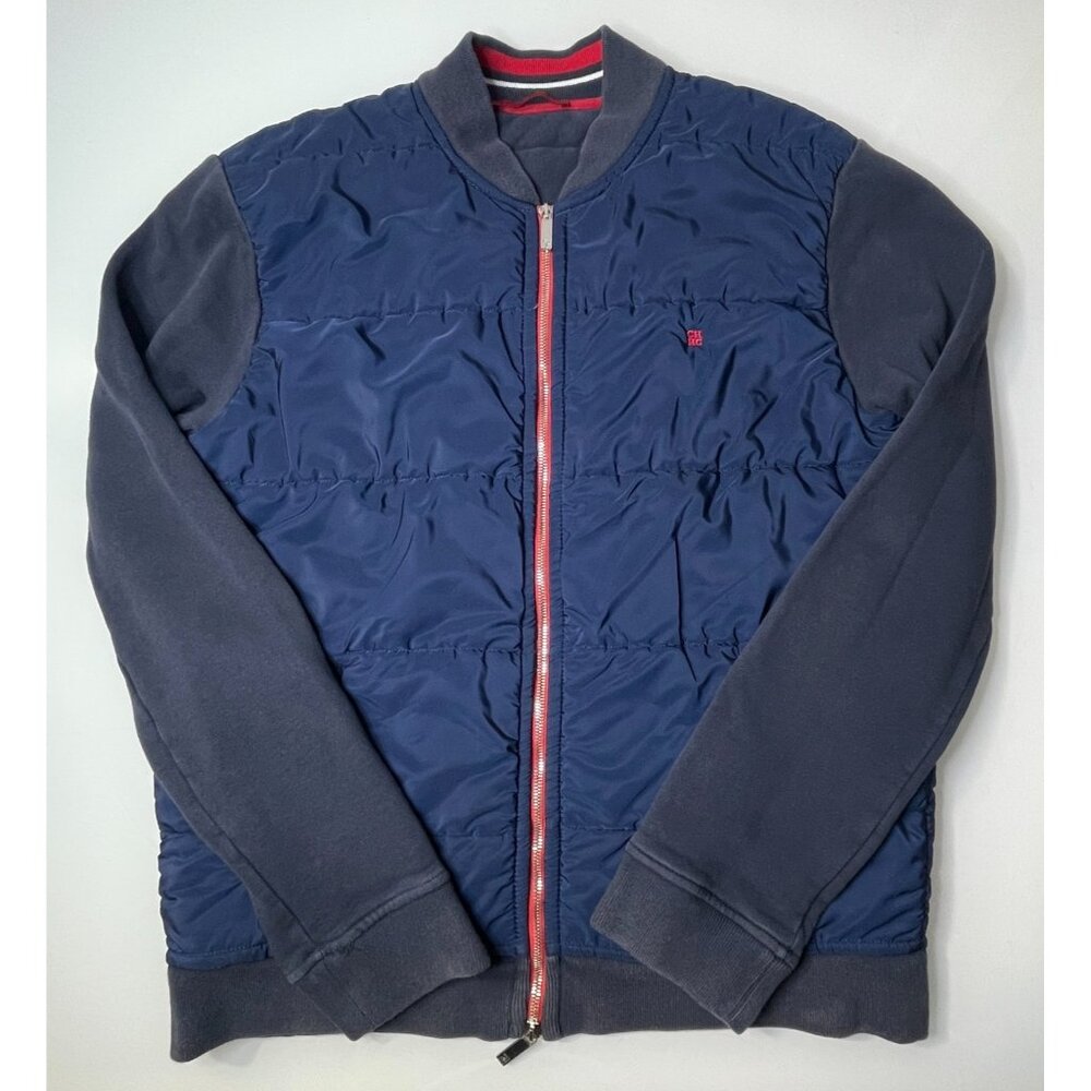 CH Carolina Herrera Jacket Mens Size L Quilted Insulated Zip Cotton Jacket